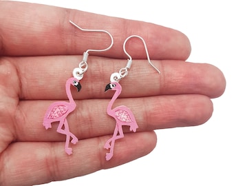 Flamingo Earrings | Hand Painted | Animal earrings | Flamingo Jewellery | Jewelry | Hypoallergenic