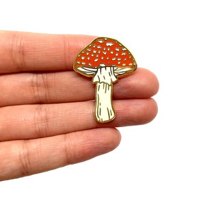 Beautiful Red Mushroom Hard Enamel Pen Badge