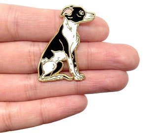 Broche de esmalte Whippet | Galgo | Lurcher | Cão | Distintivo | Broche | Esmalte Duro | Joias | Bijuteria