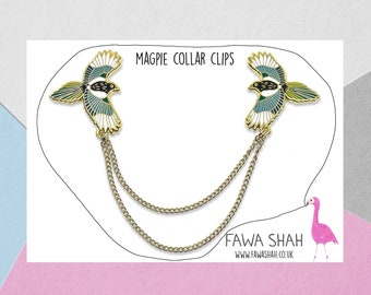 Magpie Collar Chain | Hard Enamel Pin | Jewellery | Jewelry | Collar Chain | Fashion