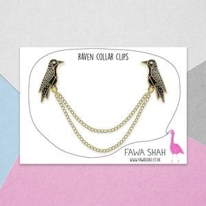 Silver Raven Collar Chain Hard Enamel Pin Jewellery Jewelry Collar Chain Fashion image 4
