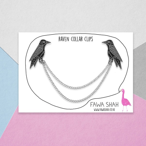Silver Raven Collar Chain | Hard Enamel Pin | Jewellery | Jewelry | Collar Chain | Fashion
