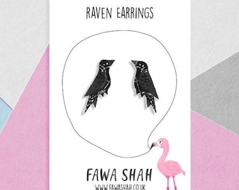 Raven oorknopjes | Handgemaakt