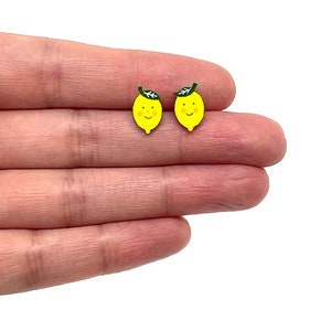 Lemon Earrings | Hand Painted | Jewellery | Jewelry | Citrus Fruit