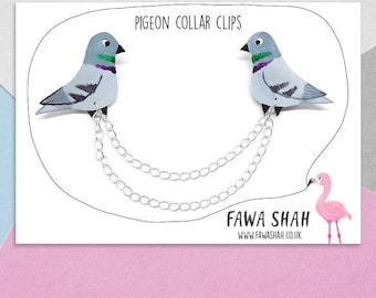 Pigeon Collar Clip Chain | Hand Painted | Jewellery | Jewelry | Collar Chain | Fashion