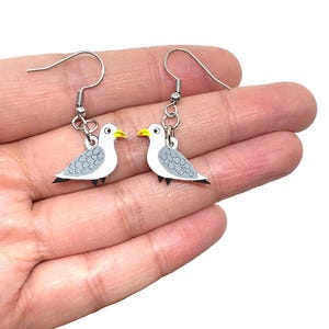 Seagull Drop Earrings | Handpainted | Drop Earrings | Jewellery | Jewelry | Seaside Earrings | Hypoallergenic Steel