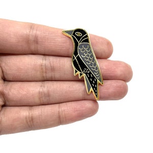 Raven Pin Crow Pin Badge Brooch Hard Enamel Jewellery Jewelry image 1