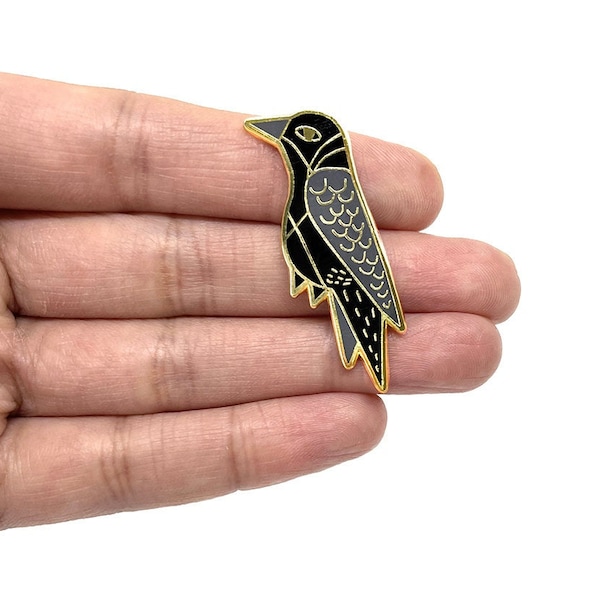 Raven Pin | Crow Pin | Badge | Brooch | Hard Enamel | Jewellery | Jewelry
