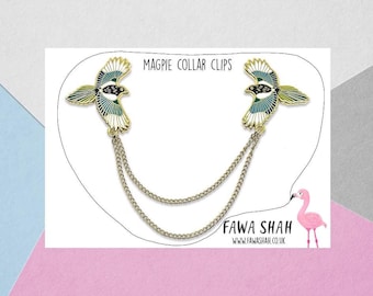 Magpie Collar Chain | Hard Enamel Pin | Jewellery | Jewelry | Collar Chain | Fashion