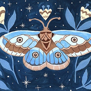 Moth Card Birthday Card Blank Card Insect Thank you Card Friend Card SAME DAY DISPATCH image 2