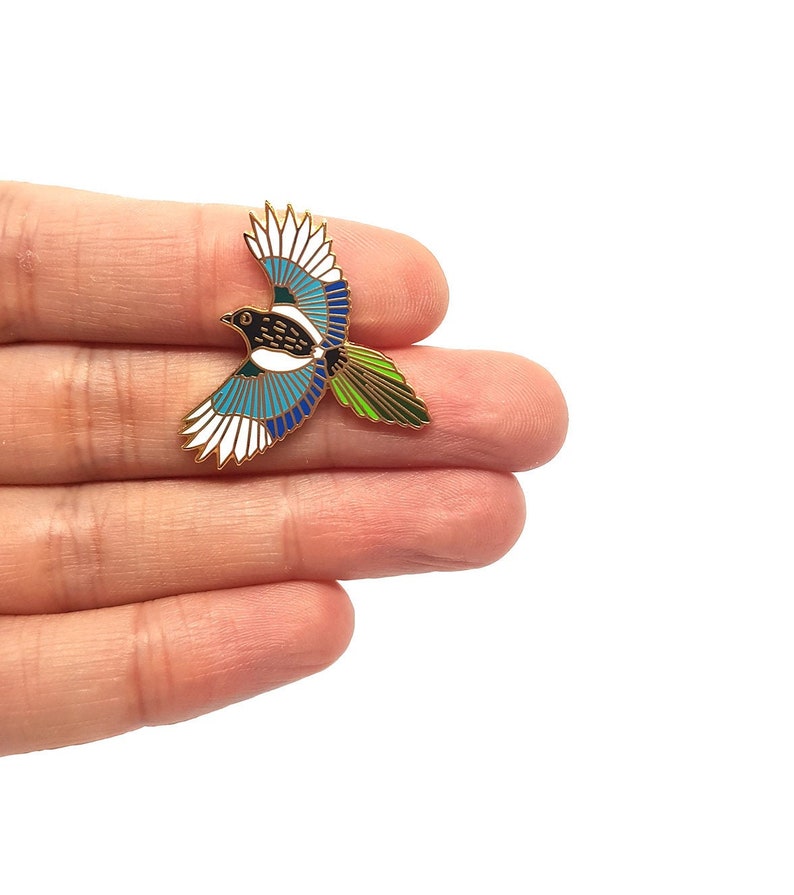 Magpie Enamel Pin Badge Brooch Hard Enamel Jewellery Jewelry image 3