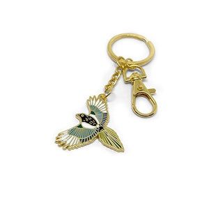 Magpie Enamel Keyring Bird Keychain Hard Enamel image 4