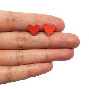 Tiny Heart Earrings | Hand Painted | Jewellery | Jewelry | Heart Studs