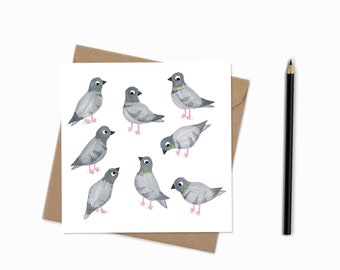 Pigeon Card | Birthday Card | Blank Card | Bird Card | Animal Card | Friend Card | SAME DAY DISPATCH