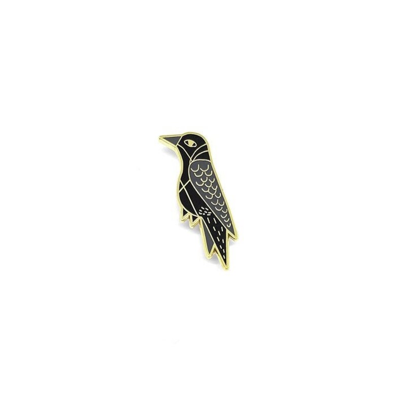 Raven Pin Crow Pin Badge Brooch Hard Enamel Jewellery Jewelry image 4