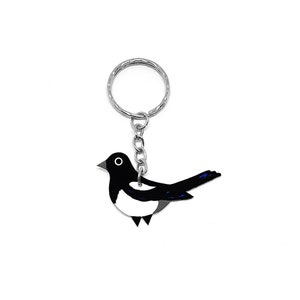 Magpie Bird Keyring Handpainted Keychain image 2