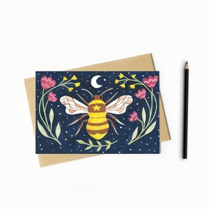 Bee Card Birthday Card Blank Card Insect Thank you Card Friend Card SAME DAY DISPATCH imagem 1