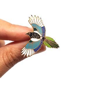 Magpie Enamel Pin Badge Brooch Hard Enamel Jewellery Jewelry Pin Only