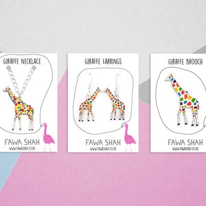 Rainbow Giraffe Brooch Hand Coloured Animal Badge pin Jewellery Jewelry giraffe gift For her Wearable Art Jungle image 7