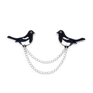 Magpie Collar Clip Chain Hand Painted Jewellery Jewelry Collar Chain Fashion image 1