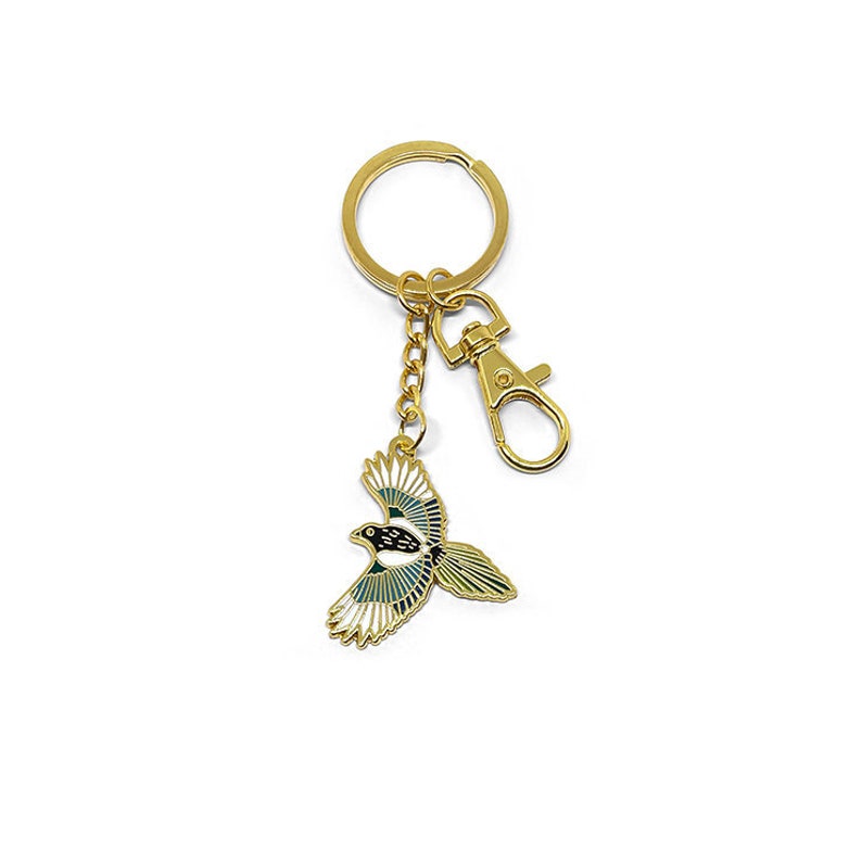 Magpie Enamel Keyring Bird Keychain Hard Enamel Keyring Only