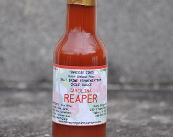 Carolina Reaper salt brine fermentation chile sauce, 5oz