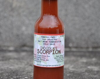 Chocolate Scorpion salt brine fermentation chile sauce 5oz