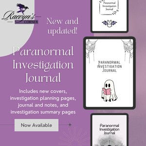 Diario paranormal imprimible / Nuevo y actualizado / Investiga lo sobrenatural / Diario de aventuras de caza de fantasmas / Descarga instantánea en PDF