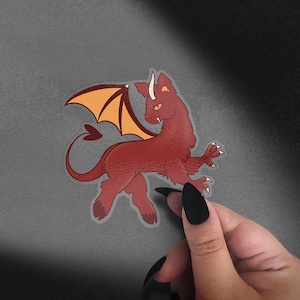 Jersey Devil Clear Vinyl Sticker - Cryptids as Cats