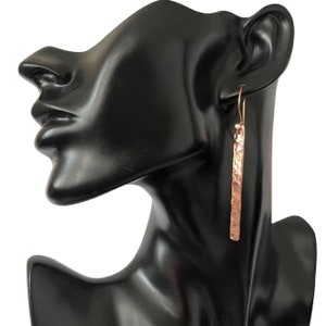 Hammered Copper Bar Earrings
