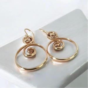 Medium Gold Hoop Earrings • Large African Inspired Tribal Hoop Earrings • Handmade Gift for Women