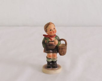Home Décor Art, M J Hummel Goebel Village Boy Figurine, Living Room, Gifts For Her, Vintage Décor, Porcelain Figurines