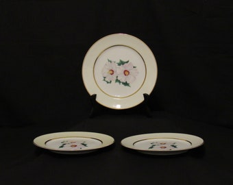 Kent China Tropical Set of 3 Salad Plates, Wall Décor, Replacement Pieces, Vintage China, Excellent Condition, Bone China, Mid Century