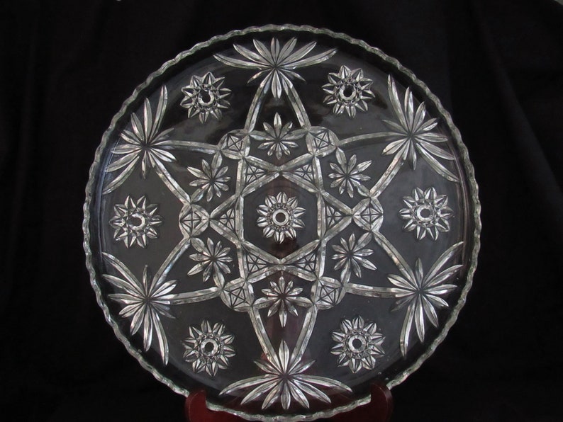 Star of David Serving Platter by Anchor Hocking Early American, Prescut