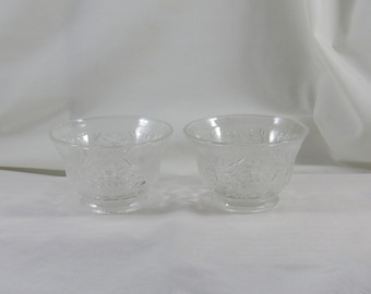 Set of 2 Anchor Hocking Sandwich Glass Custard Cups - Vintage Dessert Bowls