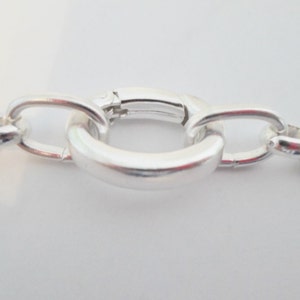 1 Silver 20x16mm Self Closing Hinged Clasp with Oval Jumprings