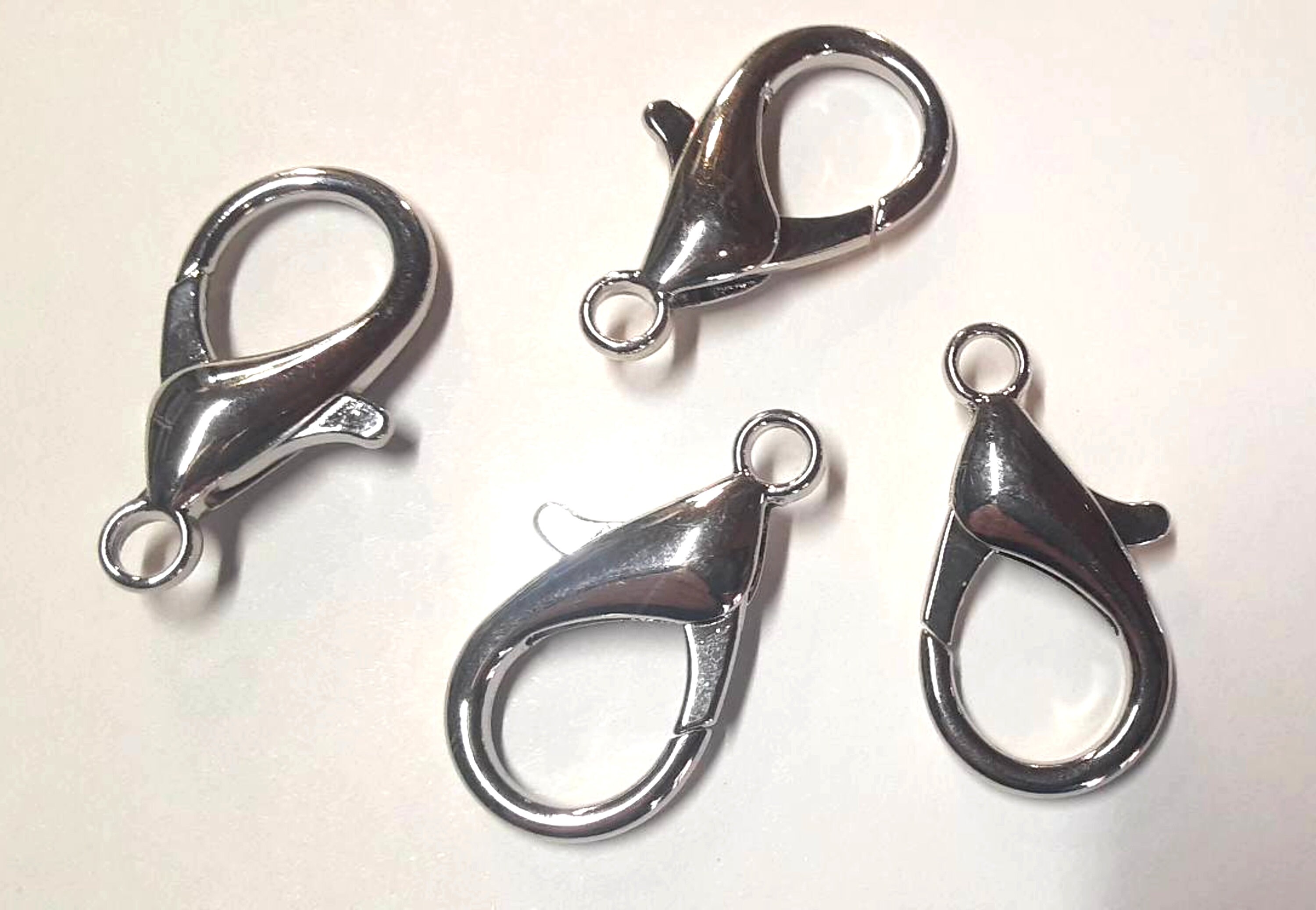 4 Large Silver Lobster Claw Clasps for Jewelry Making Etsy UK