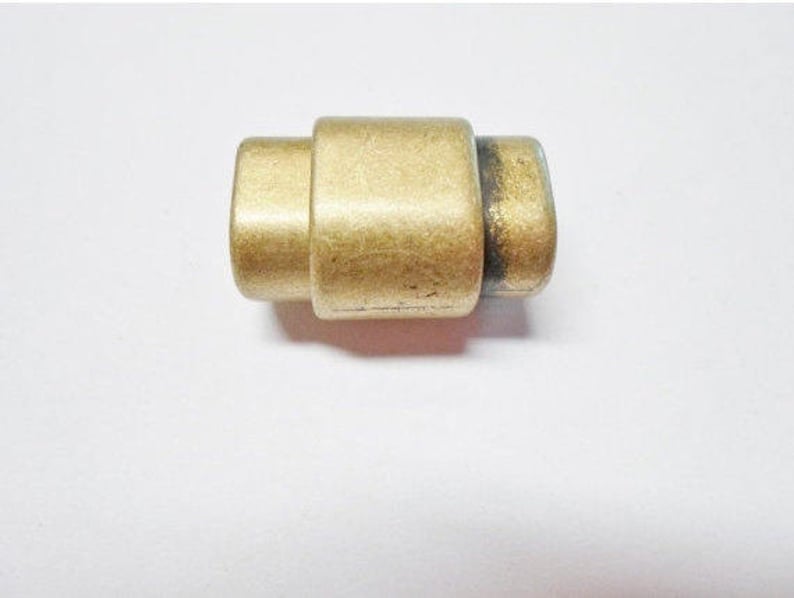 Licorice Leather Bracelet Finding, SALE Magnetic 1 Regaliz Antique Brass Bullet Clasp