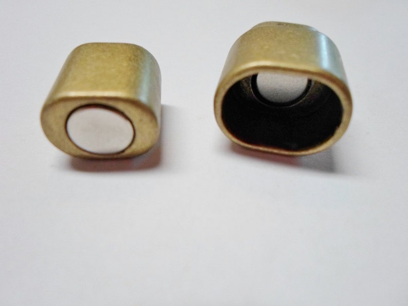 Licorice Leather Bracelet Finding, SALE Magnetic 1 Regaliz Antique Brass Bullet Clasp