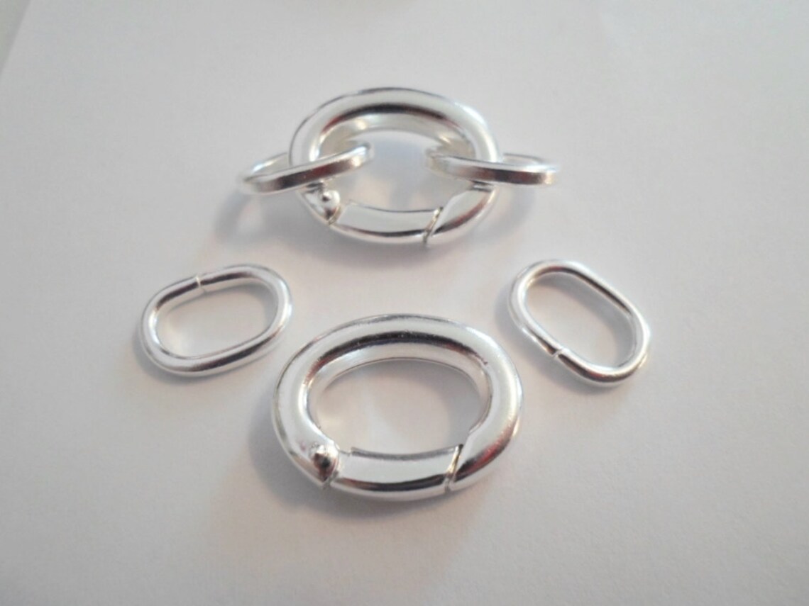 1 Gold Self Closing Hinged Clasps With Oval Jumprings Etsy