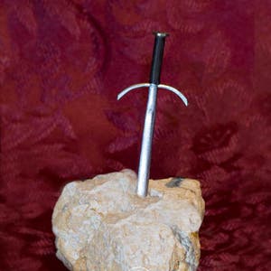 EXCALIBUR LETTER OPENER wedding gift groom favors fantasy medieval party king sword stone camelot placeholder medieval knight desk geek