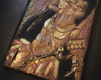 ST MICHAEL CUSTOM journal police gift knight warrior sword angel wings notebook saint battle Made in Italy diary ancient Rome archangel art