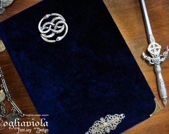 NEVERENDING STORY BOOK auryn diary ouroboros snake blu velvet grimoire enchanted fantasy journal uroboros book serpent christmas gift geek