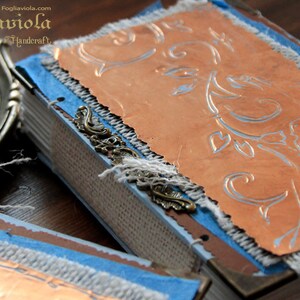 COPPER JOURNAL ART book flower garden bronze cover embossing diary handmade blank notebook gift idea for her mother grandmother artist unique
