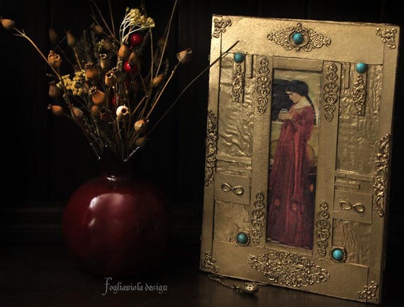 BYZANTINE BOOK MEDIEVAL art diary pre rapahelite journal anniversary gift for her magic witch grimoire book gift enchanted notebook