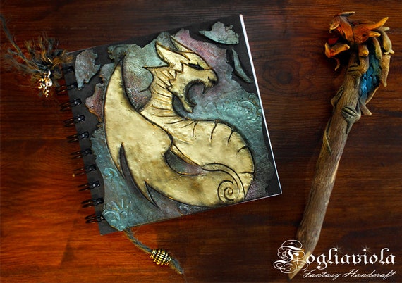 Golden Red Dragon Hand Stitched Notebook Golden Red Dragon Hand Stitched Notebook