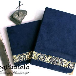 CELTIC DRAGON JOURNAL triquetra pagan viking book medieval diary gift for him dad notebook larp fantasy magic bookbinding blue handmade ooak