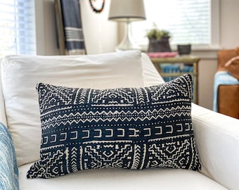 Mud Cloth Pillow Cover Black and White Mudcloth Pillow | "Colleen"