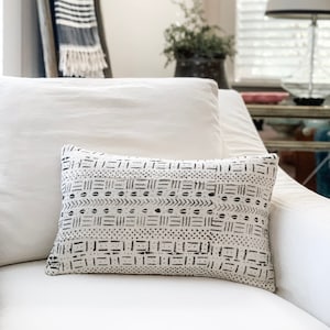 Mudcloth Pillow. Authentic African Mudcloth, Boho Design Throw Pillows