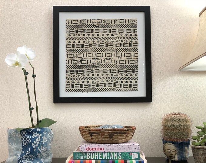 Framed Mud Cloth Wall Art Authentic Vintage Mudcloth Wall Hanging Mud